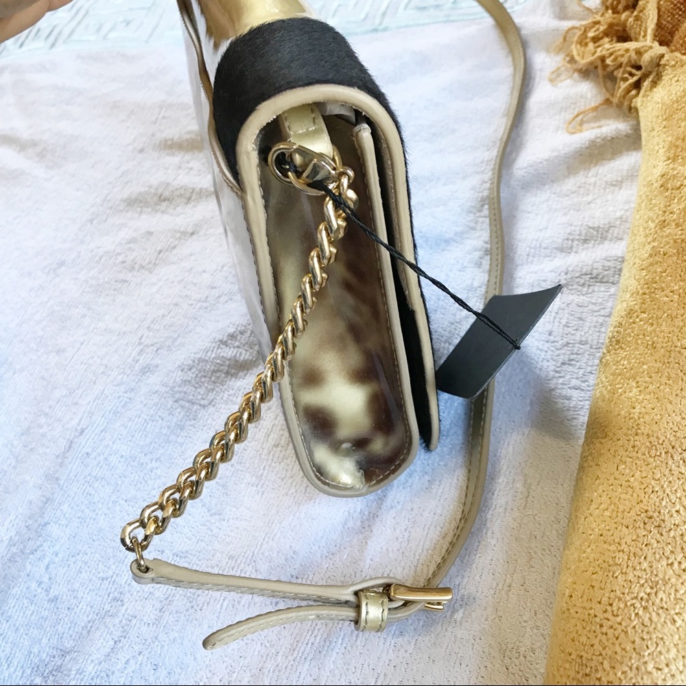 FURLA Womens Fur Patent Leather Shoulder Bag - Picture 5 of 8